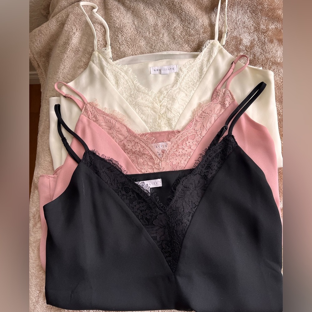 Socialite V-Lace Tank Tops